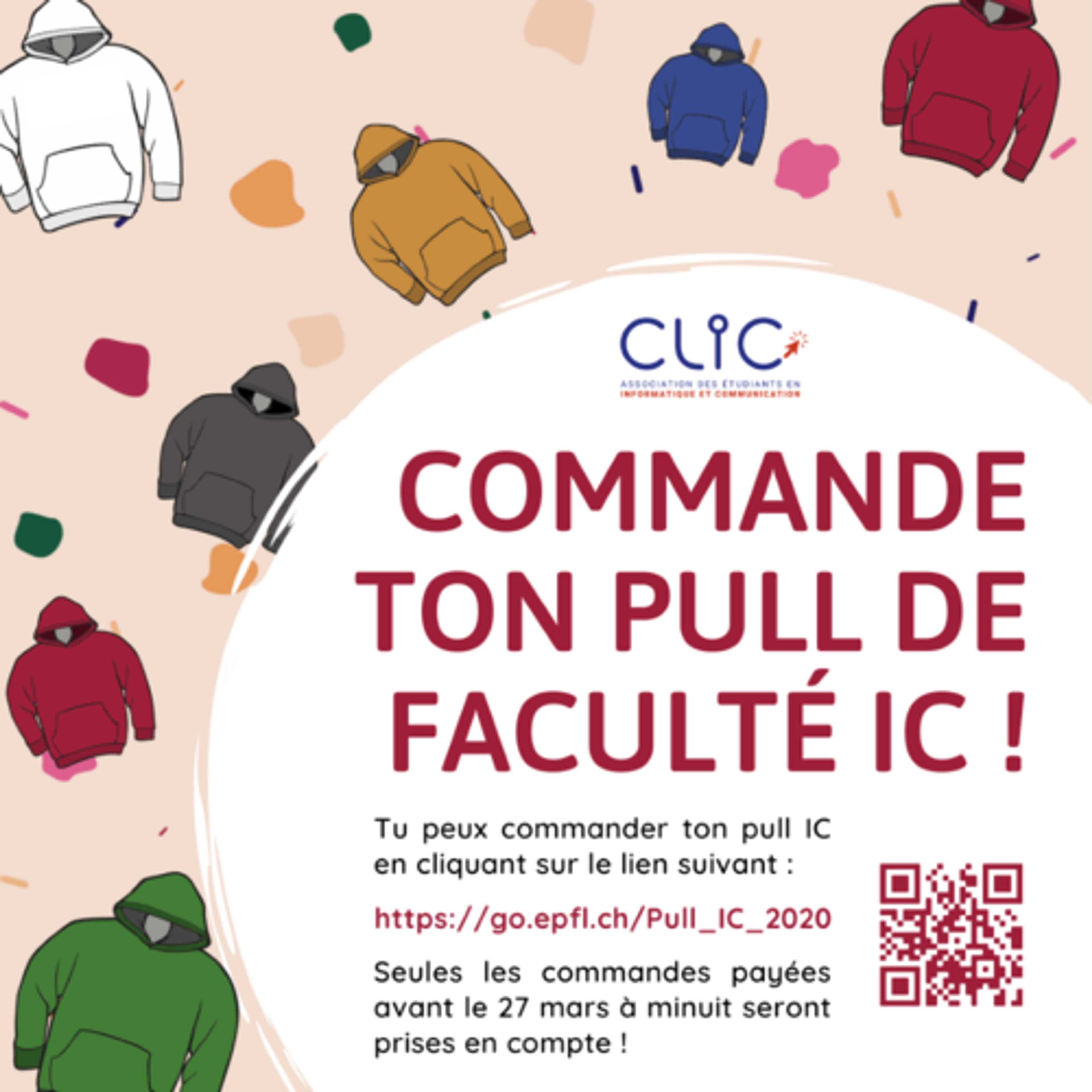 Pré-commande des pulls de Faculté IC